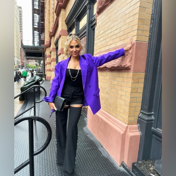 AREA Pants - AREA Crystal Slit Trousers Black Size 0 Embellished Pants